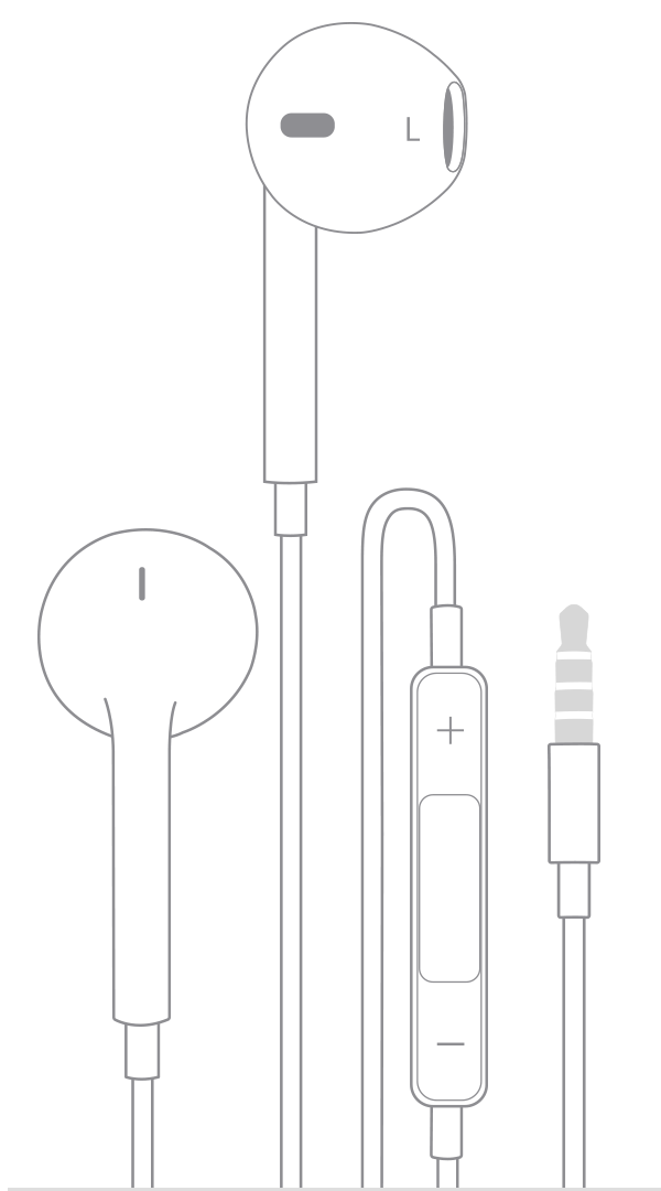 A schematic image of Apple EarPods with Remote and Mic