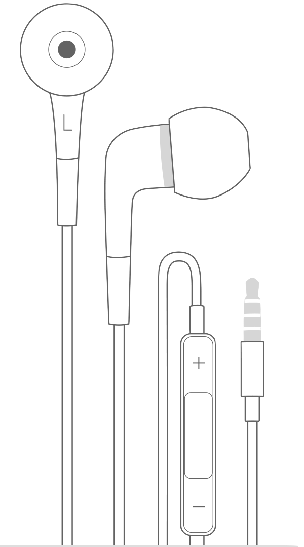 A schematic image of Apple In-Ear Headphones with Remote and Mic
