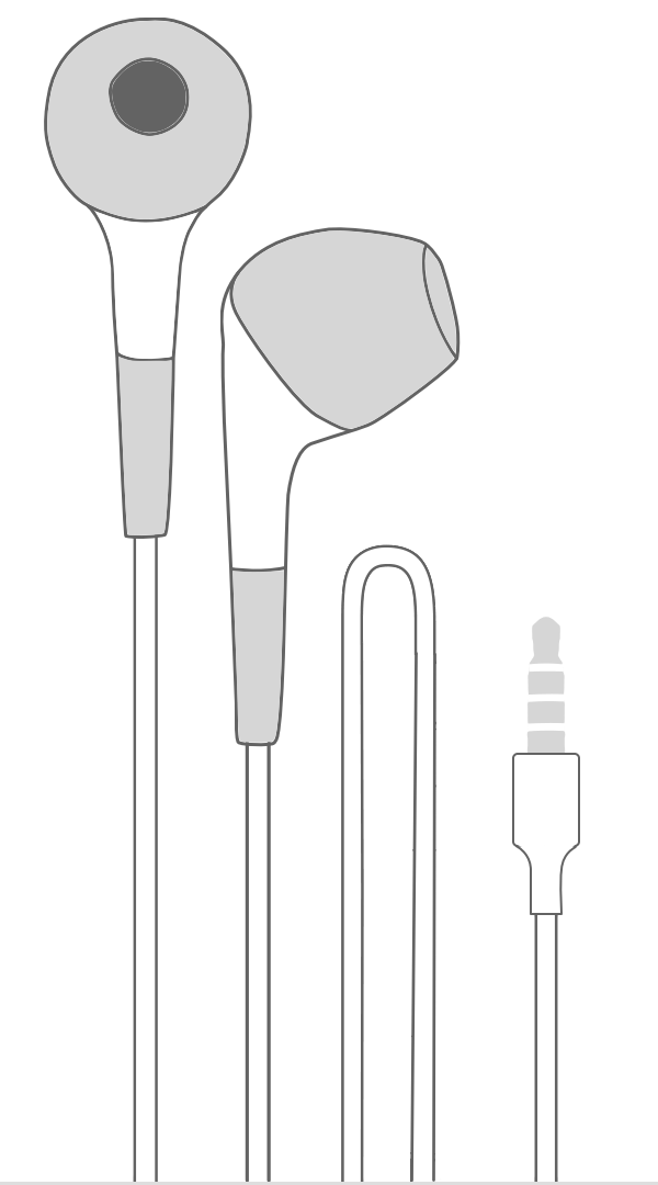 A schematic image of Apple In-Ear Headphones