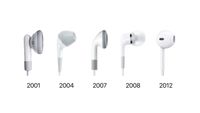 An image with every apple wired headsets with their release year