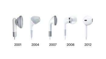 An image with every apple wired headsets with their release year