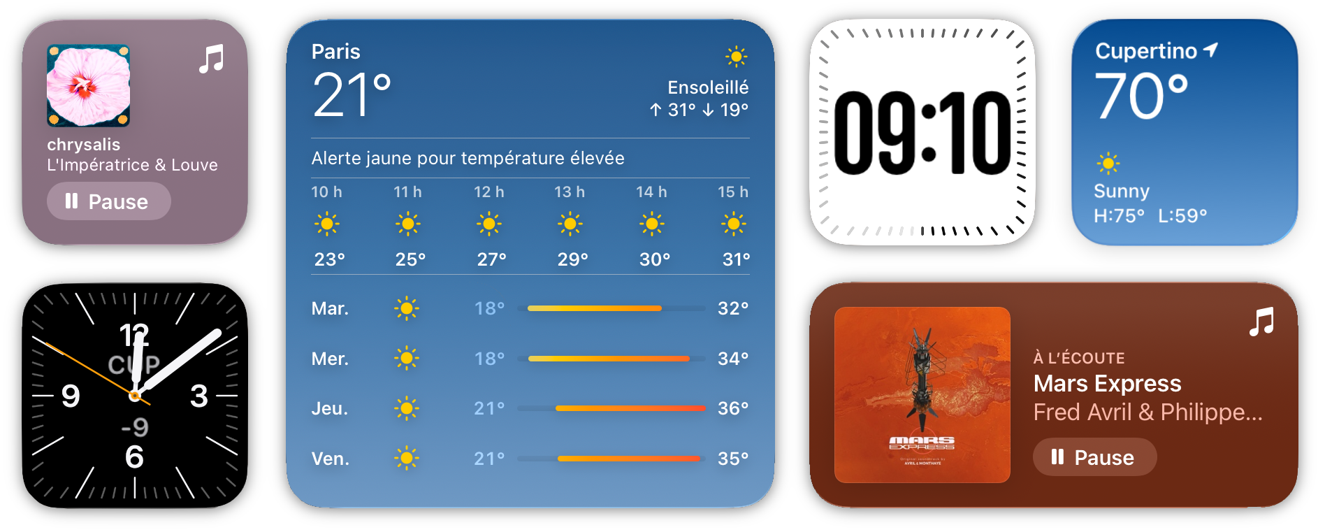examples of iOS widgets