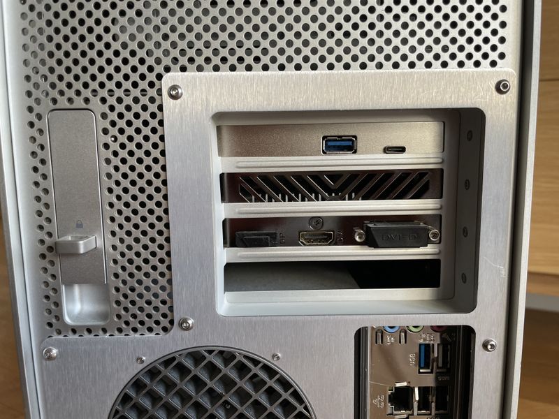 closeup view of the ports aligned with the Laser Hive kit