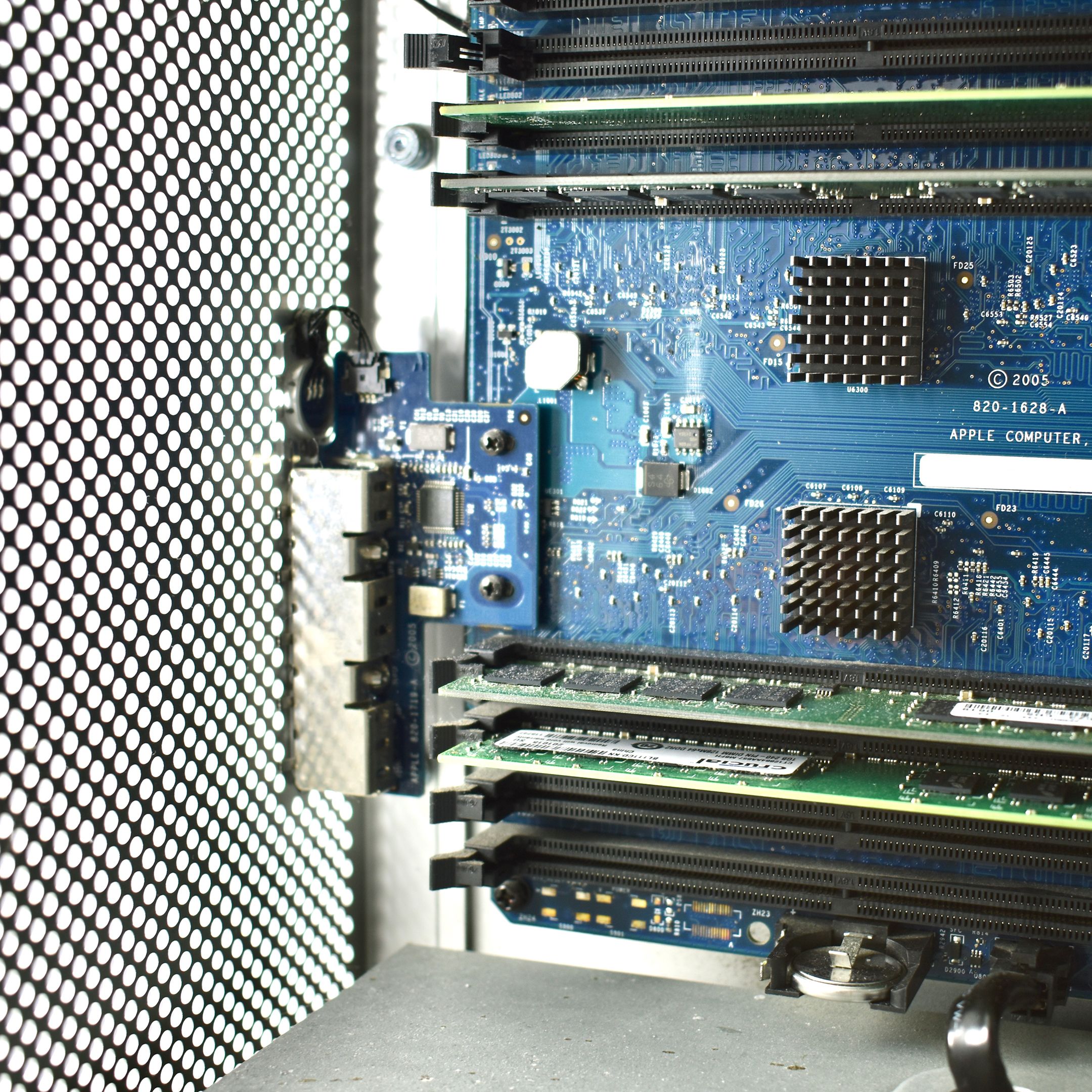 blue pcb closeup