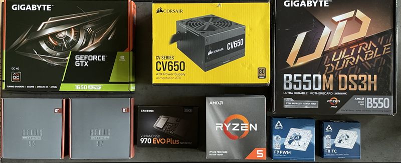 all the components boxes on my desk