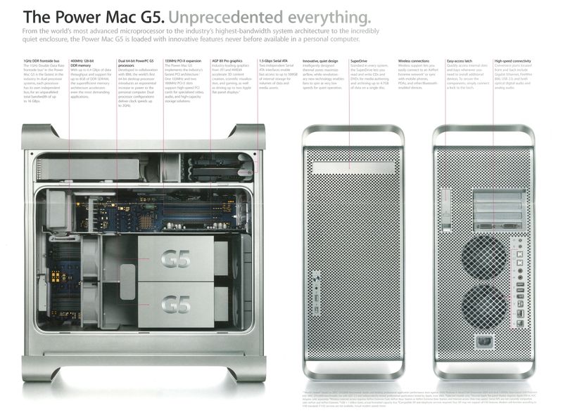the 2003 power mac g5 brochure