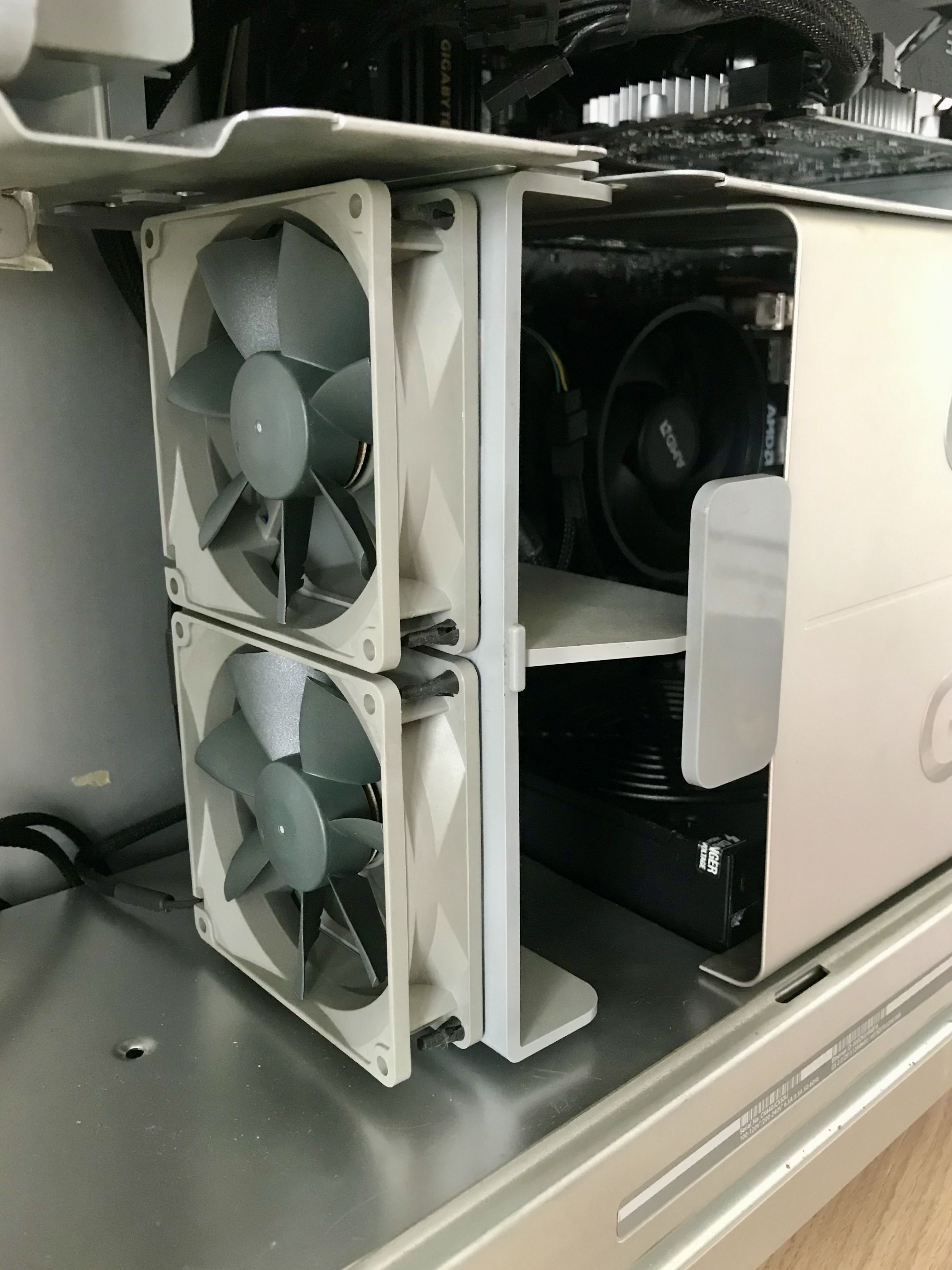 closeup view of the new installed fans