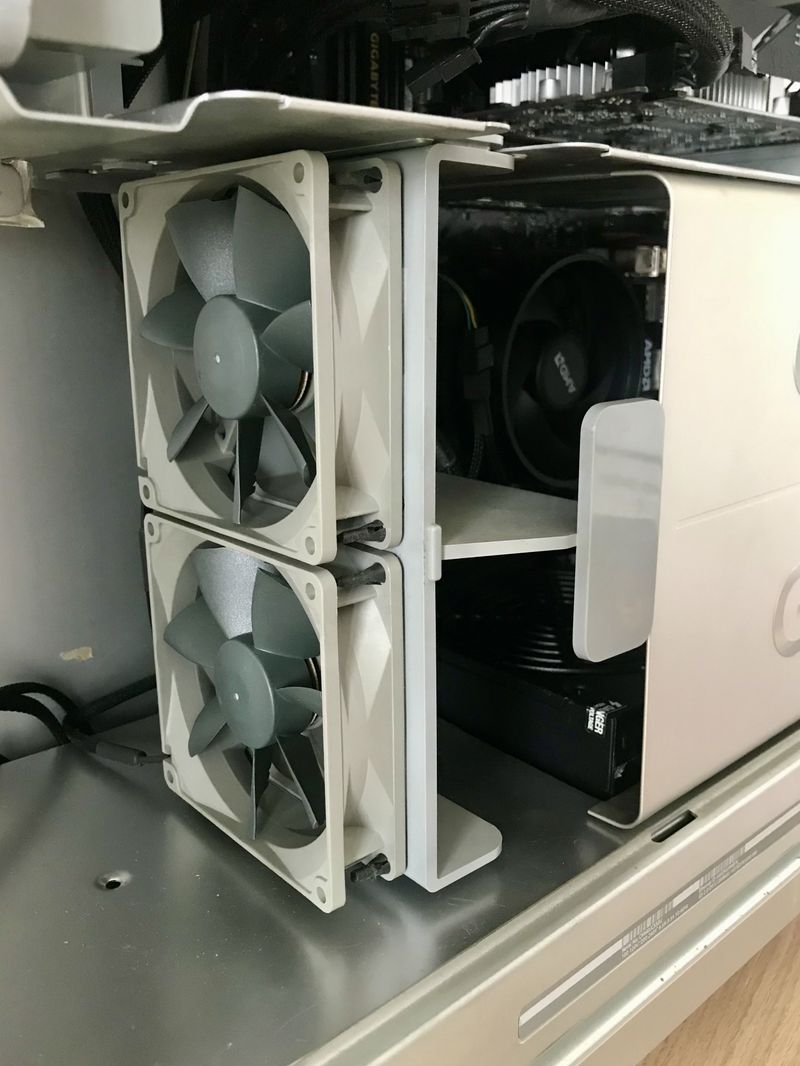 closeup view of the new installed fans