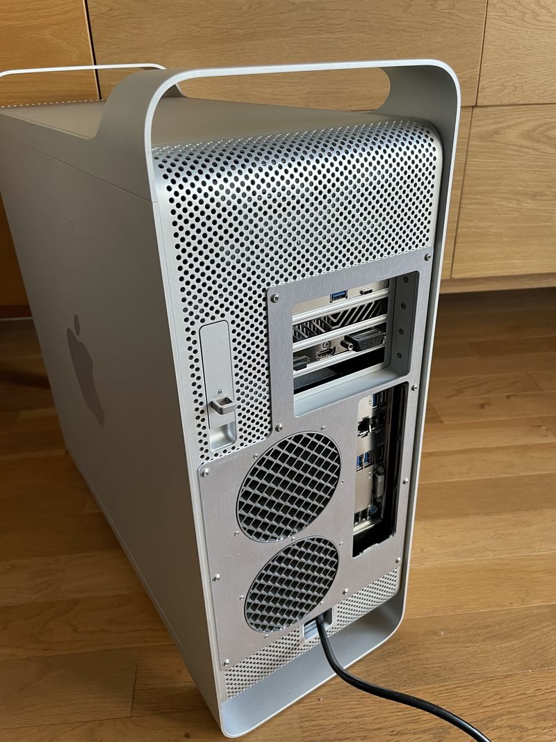 back panel with the metal ATX kit installed
